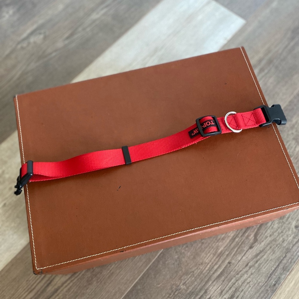TOP PAW RED SIGNATURE ADJUSTABLE DOG COLLAR